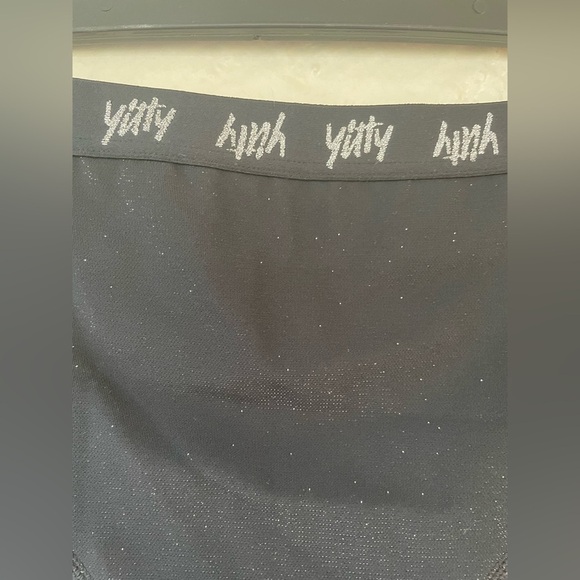 Yitty Spotlight Ruched Bike Short Leggings Large Shimmered Iconic Black; size 1X - Picture 3 of 6
